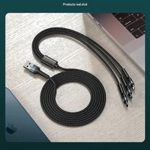کابل تبدیل USB به microUSB / USB-C / لایتنینگ ریمکس مدل RC-124th طول 1.2 متر