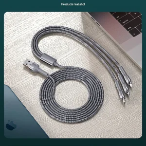 کابل تبدیل USB به microUSB / USB-C / لایتنینگ ریمکس مدل RC-124th طول 1.2 متر
