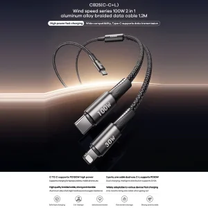 کابل تبدیل USB-C به USB-C / لایتنینگ ریمکس مدل CB25 طول 1.2 متر