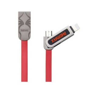 کابل تبدیل USB به microUSB و لایتنینگ ریمکس مدل RC-067t Armor به طول 1 متر