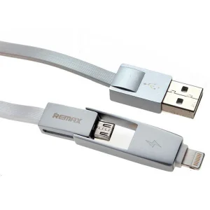 کابل تبدیل USB به microUSB/لایتنینگ ریمکس مدل RC_042 طول 1 متر