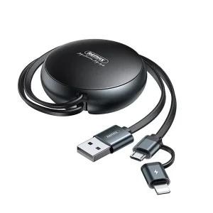 کابل تبدیل USB به MicroUSB/لایتنینگ ریمکس مدل RC-182i طول 0.96 متر