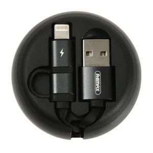 کابل تبدیل USB به MicroUSB/لایتنینگ ریمکس مدل RC-182i طول 0.96 متر