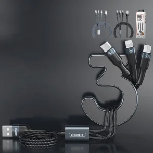 کابل تبدیل USB به microUSB / USB-C / لایتنینگ ریمکس مدل RC-070th طول 1.2 متر