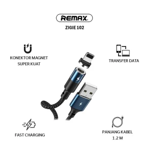 کابل تبدیل USB به لایتنینگ ریمکس مدل Smart ZIGIE10_2i مگنتی طول 1.2 متر