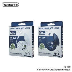 کابل تبدیل USB/USB-C به microUSB / لایتنینگ / USB-C ریمکس مدل RC_190 طول 0.29 متر به همراه سوزن سیم کارت