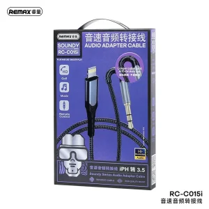 کابل تبدیل لایتنینگ به  AUX ریمکس مدل RC-015i  طول 1 متر