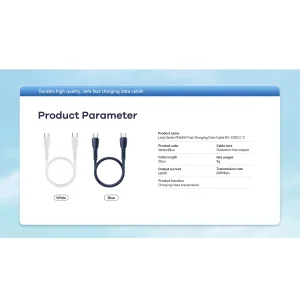 کابل USB-C ریمکس مدل 65W RC_C022 طول 0.3 متر
