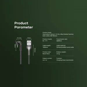 کابل تبدیل USB به لایتنینگ ریمکس مدل RC-177i طول 1 متر