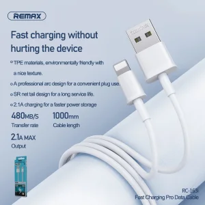کابل تبدیل USB به لایتنینگ ریمکس مدل RC-163i طول 1 متر