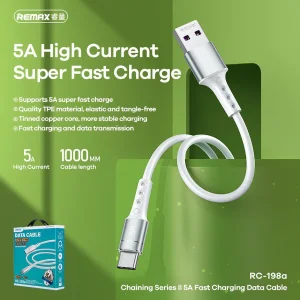 کابل تبدیل USB به USB-C ریمکس مدل RC-198a 5A طول 1 متر