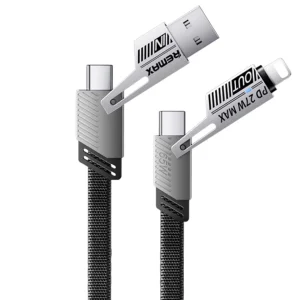 کابل تبدیل USB-C /USB به USB-C/ لایتنینگ ریمکس مدل Multi Fast Charge طول 1 متر