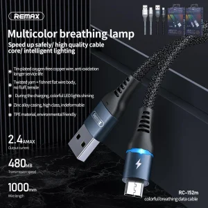 کابل تبدیل USB به microUSB ریمکس مدل RC-152 طول 1 متر