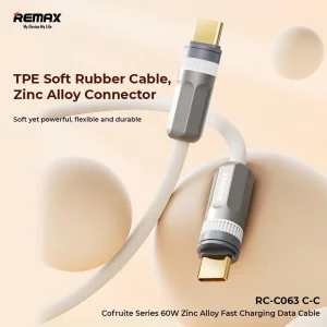 کابل تبدیل USB-C ریمکس مدل C063-60W طول 1.2 متر