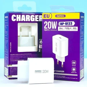 شارژر دیواری 20 وات ریمکس مدل Kiddy Series Fast Charger RP-U133-EU