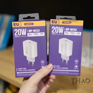 شارژر دیواری 20 وات ریمکس مدل Kiddy Series Fast Charger RP-U133-EU
