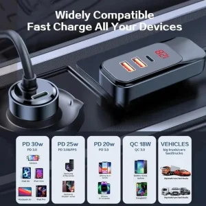 شارژر فندکی 120 وات ریمکس مدل RC-C355