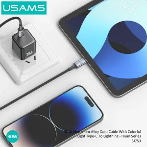 کابل تبدیل USB-C به لایتنینگ یوسمز مدل SJ753-30W طول 1.2 متر