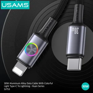 کابل تبدیل USB-C به لایتنینگ یوسمز مدل SJ753-30W طول 1.2 متر
