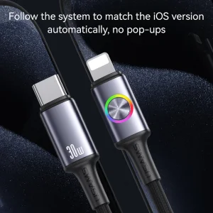 کابل تبدیل USB-C به لایتنینگ یوسمز مدل SJ753-30W طول 1.2 متر