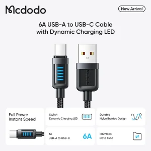 کابل تبدیل USB به USB-C مک دودو مدل CA-033 طول 1.2 متر