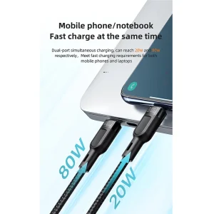 کابل USB-C به USB-C/USB-C مک دودو مدل 2IN1 PD Fast Charging 100W طول 1.2 متر