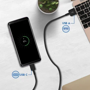 کابل تبدیل USB به USB-C سامسونگ مدل EP-DG930 طول 1.5 متر بسته 2 عددی