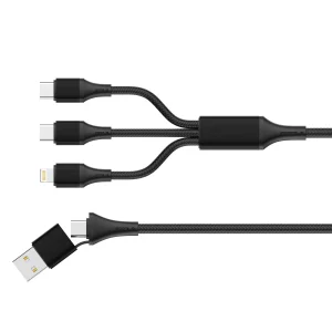 کابل تبدیل USB / USB-C به USB-C / لایتنینگ الدینیو مدل 3IN1 LC97uc طول 1.2 متر