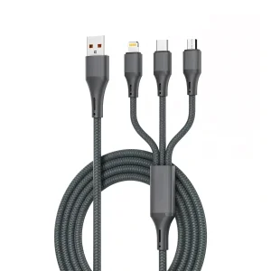 کابل تبدیل USB به USB-C / microUSB / لایتنینگ الدینیو مدل 3IN1 LC97u طول 1.2 متر