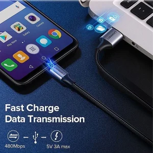 کابل تبدیل USB 2.0 به MICROUSB 2.0 یوگرین مدل US290 طول 2 متر