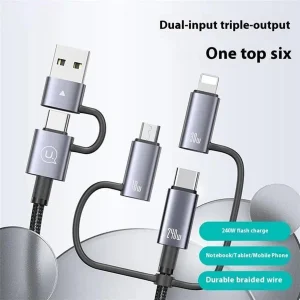 کابل تبدیل Usb/Usb-c به Microusb/لایتنینگ/Usb-c یوسمز مدل sj737 طول 1.2 متر