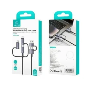 کابل تبدیل Usb/Usb-c به Microusb/لایتنینگ/Usb-c یوسمز مدل sj737 طول 1.2 متر