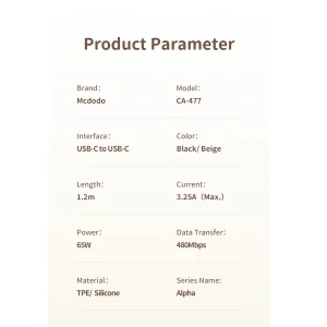 کابل USB-C مک دودو مدل C477I طول 1.2 متر