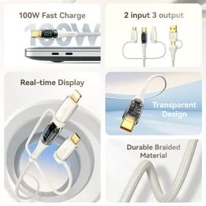 کابل تبدیل usb / usb-c به usb-c / micro usb / لایتنینگ یوسمز مدل sj626 طول 2 متر