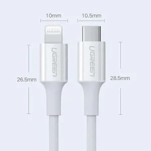 کابل تبدیل USB-C به Lightning یوگرین مدل US171-10493 طول 1 متر