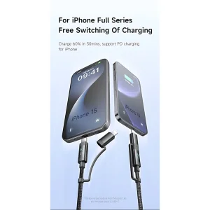 کابل تبدیل USB-C به USB/لایتنینگ مک دودو مدل CA-1990 طول 1.2 متر