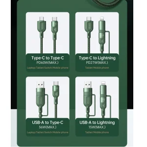 کابل تبدیل USB / USB-C به لایتنینگ / USB-C مک دودو مدل MC-CA-8070 طول 1.2 متر