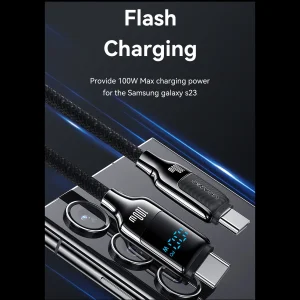 کابل تبدیل USB-C یوسمز 100 وات مدل  HX Series طول 1.2 متر