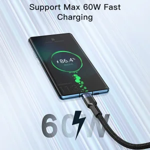 کابل USB-C یسیدو مدل CA108 PD60W طول 1.2 متر