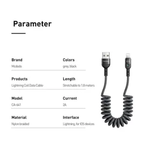 کابل تبدیل USB به لایتنینگ مک دودو مدل CA-6410 طول 1.8 متر