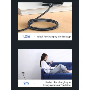 کابل تبدیل USB -c یوسمز مدل US-sj524 طول 1.2 متر