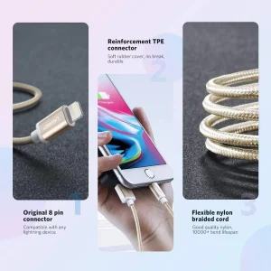 کابل تبدیل USB به لایتنینگ یوگرین مدل US199 طول 1 متر