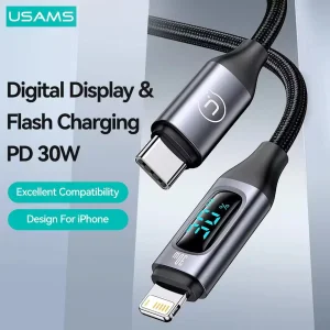 کابل تبدیل لایتنینگ به USB-C یوسمز مدل US-SJ687 طول 1.2 متر