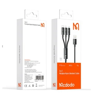 کابل تبدیل USB به MicoUSB/ USB-C / لایتنینگ مک دودو مدل CA-579 طول 1.2 متر
