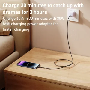 کابل تبدیل USB-C به لایتنینگ یسیدو مدل AUTO POWER OFF CA159 27W طول 1.2 متر