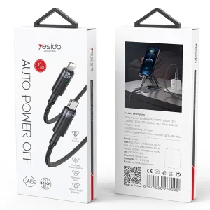 کابل تبدیل USB-C به لایتنینگ یسیدو مدل AUTO POWER OFF CA159 27W طول 1.2 متر