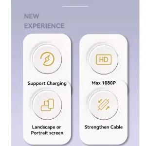کابل تبدیل HDMI به لایتنینگ / microUSB/ USB-C یسیدو مدل HM14 طول 2 متر
