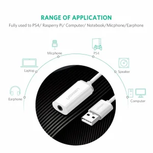 کابل تبدیل USB به جک 3.5 میلی متری صدا یوگرین مدل US206-30712