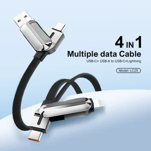 کابل تبدیل USB-C به USB / لایتنینگ الدنیو مدل LC25 طول 1.2 متر