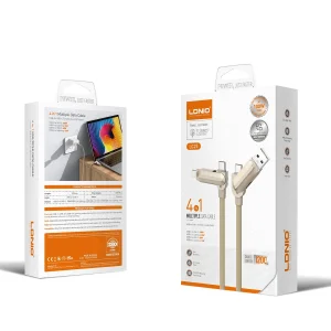 کابل تبدیل USB-C به USB / لایتنینگ الدنیو مدل LC25 طول 1.2 متر